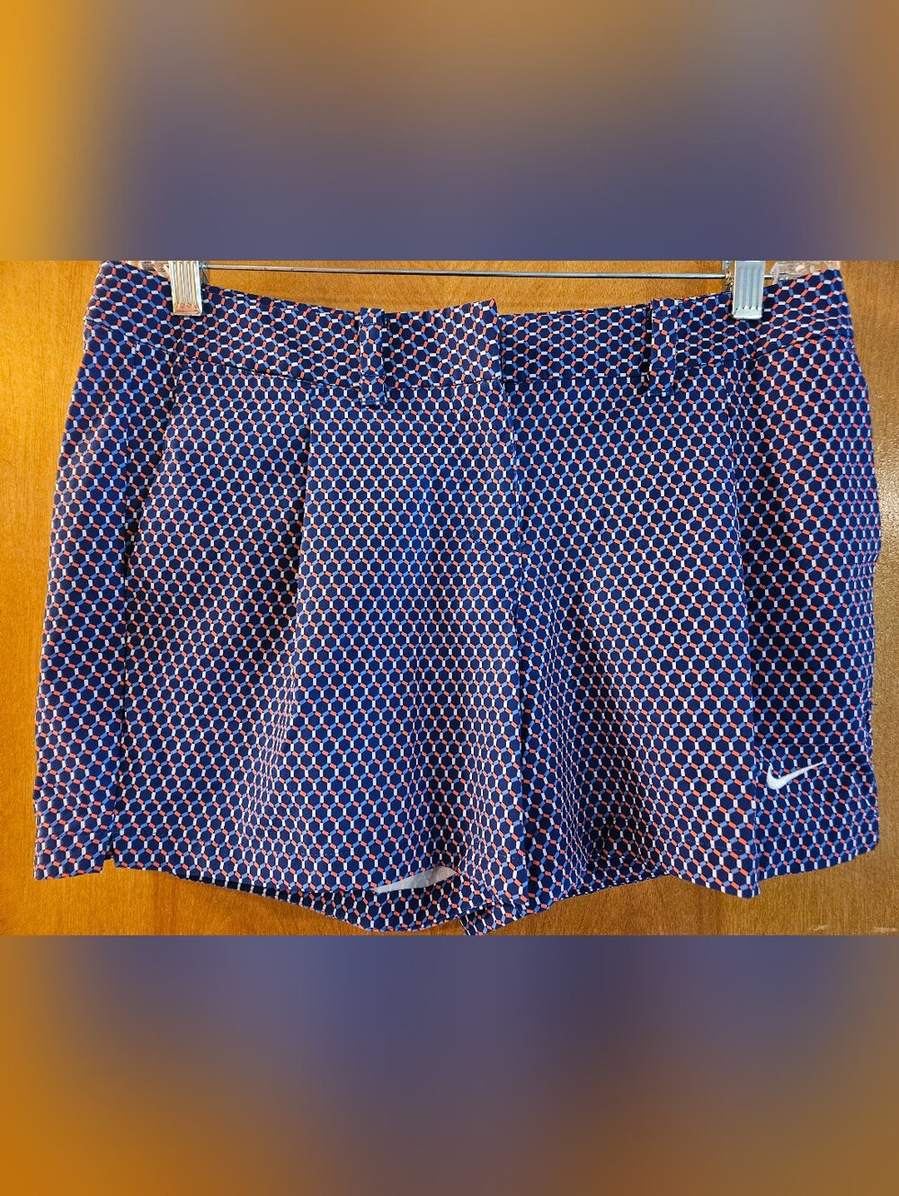 Nike Golf Navy and White Geometric Print Shorts